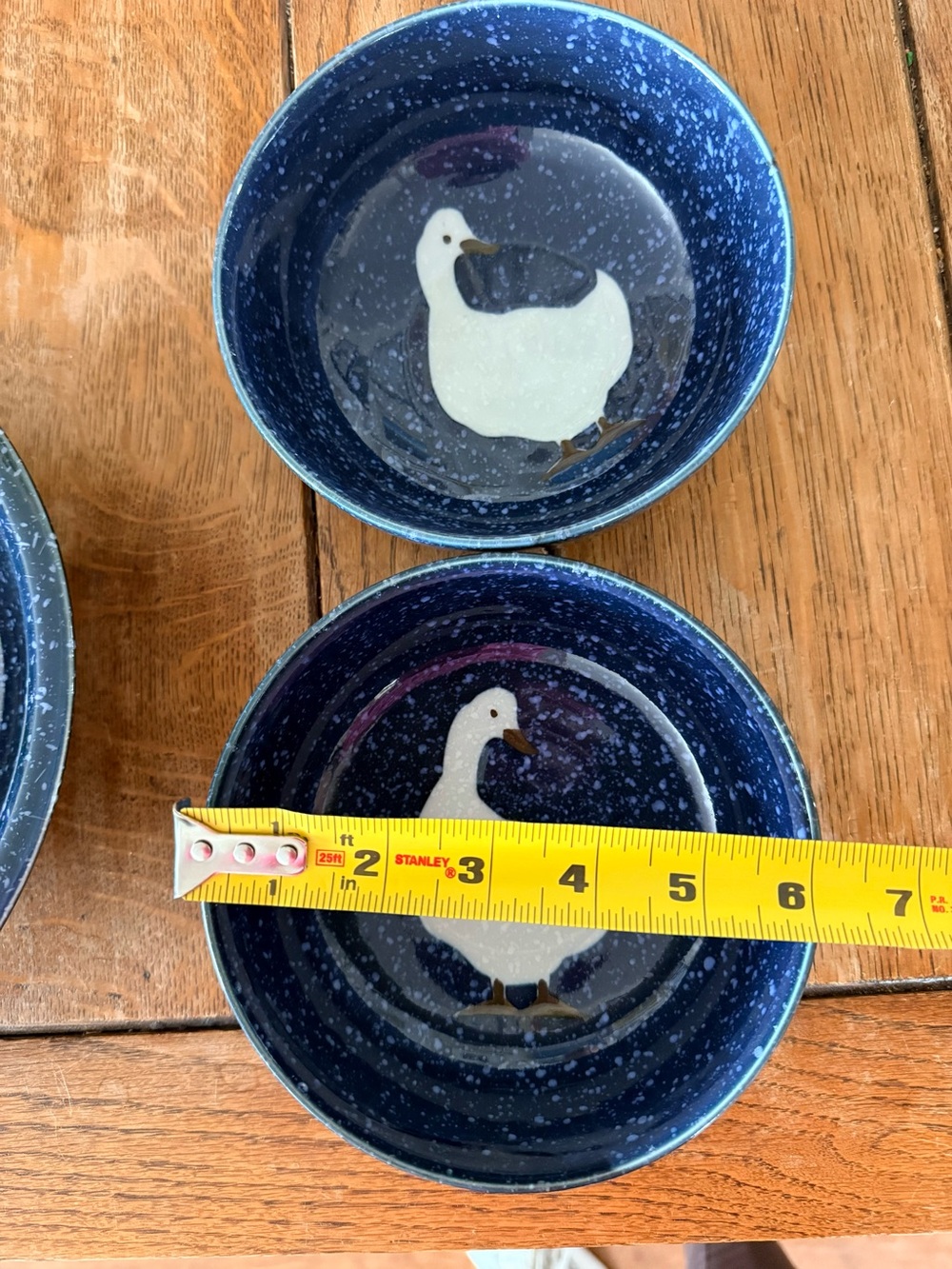 Vintage Otagiri Japan Stoneware Bowls - Blue Speckled Goose - Set of 3 - Picture 6 of 9